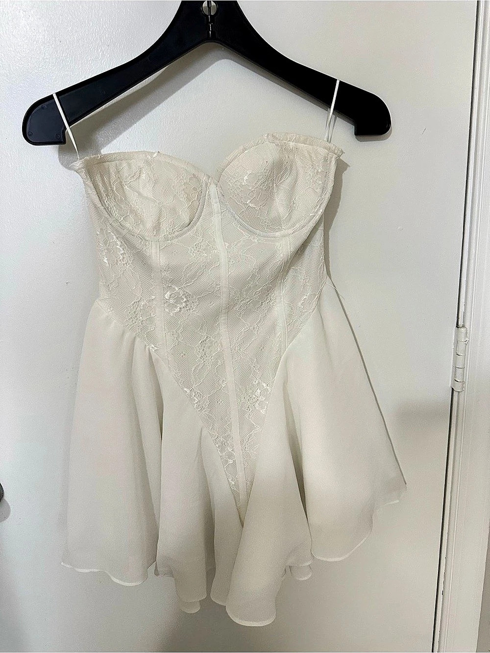 Fashion Nova Emily Lace Corset Mini Dress White Small Like New